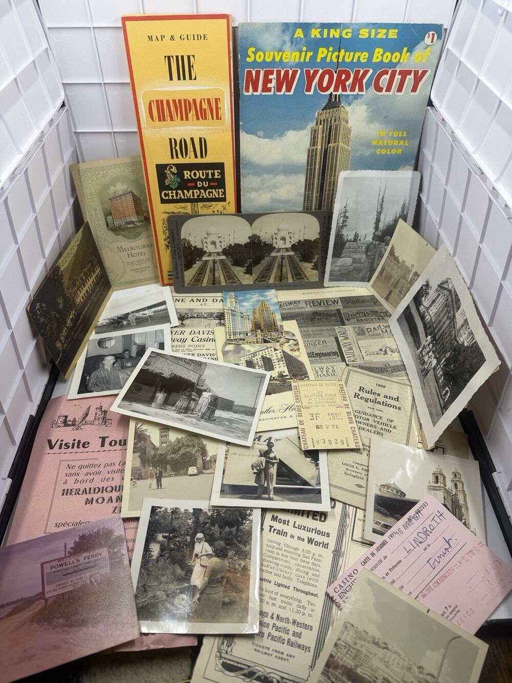 Travel Ephemera Bundle: Real Paper Ephemera Pack Including: VTG Photos Maps Ads